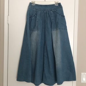 Japanese vintage denim maxi skirt